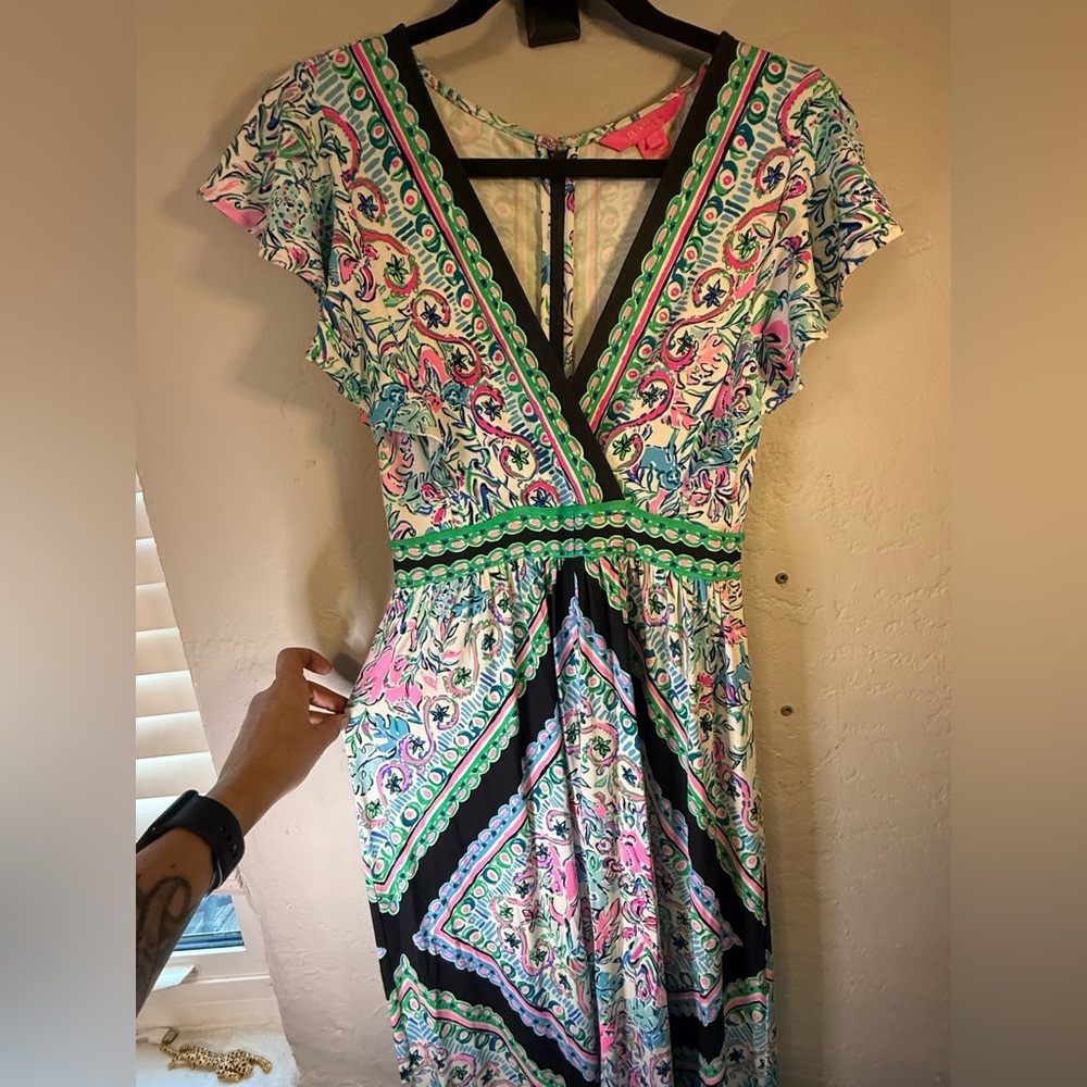 Lilly Pulitzer Roselle Maxi Dress Let's Get Wild print Size 0 - Picture 12 of 12